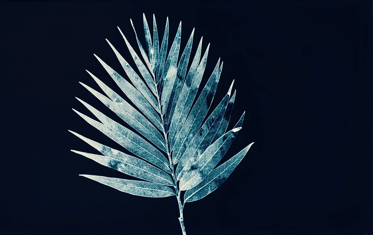 Botanical silhouette of a Sabal Palm